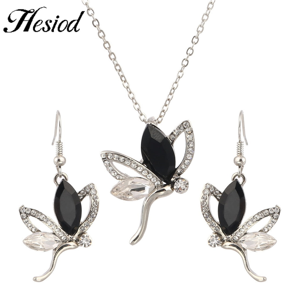 Hesiod Women Austrian Crystal Luxury Alloy Rhinestone Jewelry Sets Necklace Earrings sets