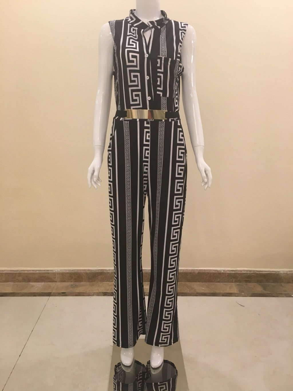 Women V-neck Geometric Print Sleeveless Jumpsuit Long Pants 2021 Summer Female Elegant Rompers Playsuit Overalls for Women XXL