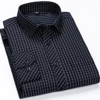 Men's Classic Standard-fit Plaid/striped Social Office Dress Shirt