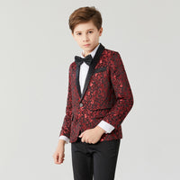 Boy's Casual Suit Blazer  Flower Boy Suit Dress For Wedding Children Formal Blazer Clothes Children's Jacquard suit coat