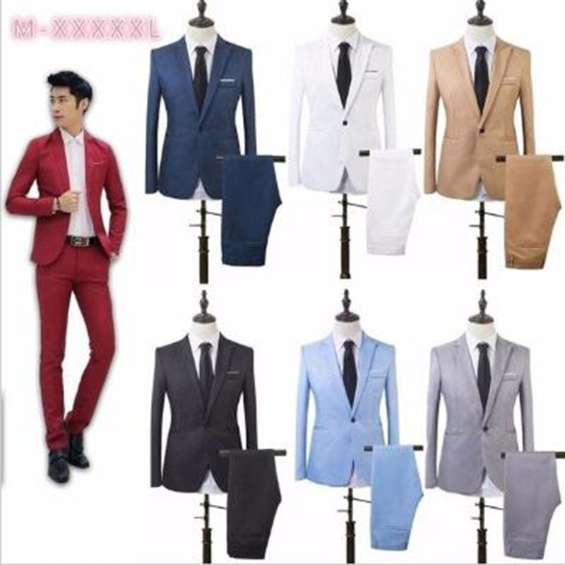 costume homme Party Business Men's Two-piece Suit (coat + Pants) Casual Suit For Men Large Size Suit Wedding trajes de hombre