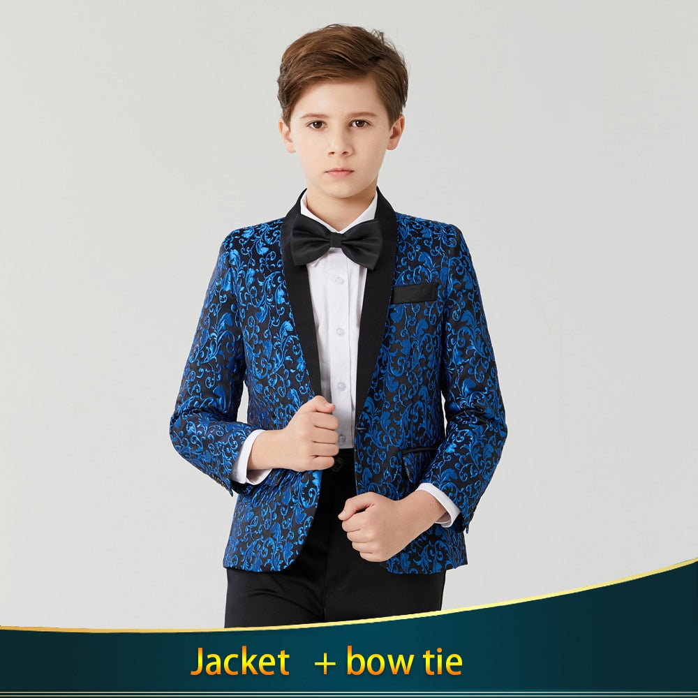 Boy's Casual Suit Blazer  Flower Boy Suit Dress For Wedding Children Formal Blazer Clothes Children's Jacquard suit coat