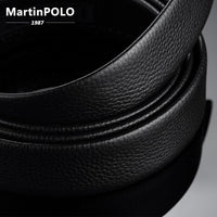 Luxury Automatic Buckle Genune Leather Strap Black Belt