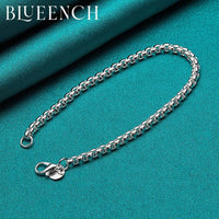 Blueench 925 sterling silver simple temperament bracelet suitable for man and women personality casual couple jewelry