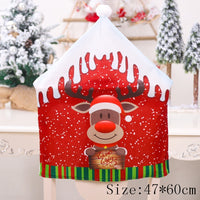 Christmas Chair Covers Santa Claus Hat Christmas Dinner Chair Back Covers Table Decor Christmas Decor for Home New Year 2023