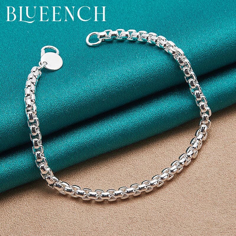 Blueench 925 sterling silver simple temperament bracelet suitable for man and women personality casual couple jewelry