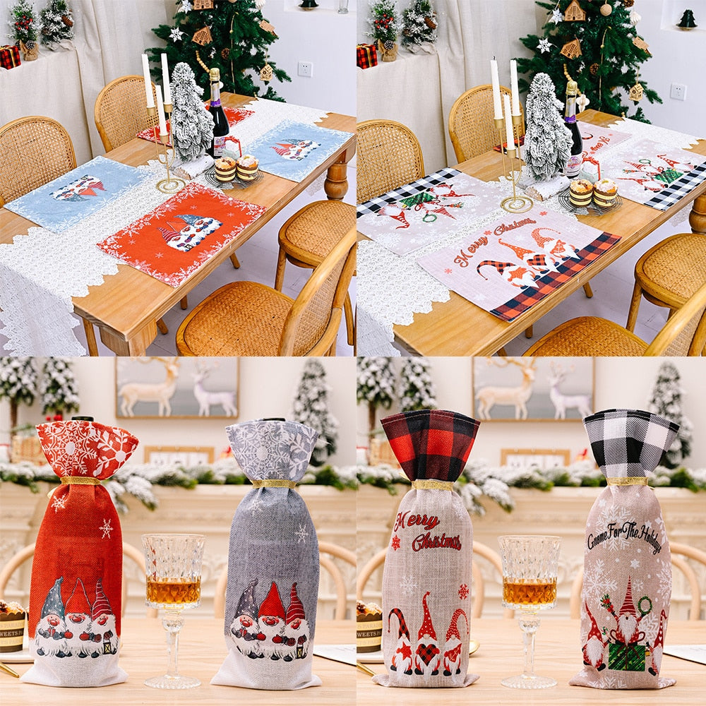 Christmas Chair Covers Santa Claus Hat Christmas Dinner Chair Back Covers Table Decor Christmas Decor for Home New Year 2023