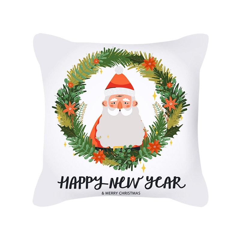 45cm Merry Christmas Decorations For Home Christmas Cushion Cover Pillowcase Happy New Year Decorations 2023 Navidad Acsesirios