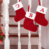 Christmas Socks Red Snowflake Alphabet Letters Merry Christmas Decorations For Home 2022 Xmas Navidad Natal Gifts New Year 2023