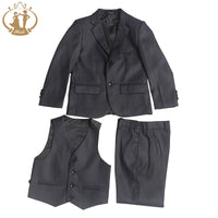 Nimble Spring Autumn Formal Boys Suits for Weddings Children Party Host Costume Wholesale Clothing 3Pcs/Set Blazer Vest Pants