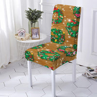 Snowman Print Chair Cover Elastic Seat Chair Cover For Christmas Party Decor Polyester Stretch Chair Slipcover 1/2/4/6 PCS