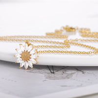 Sunflower Necklace for Women Jewelry Big Pendant Necklace Luxury Choker Korea Style  Clavicle Chain Wedding Jewelry Gifts