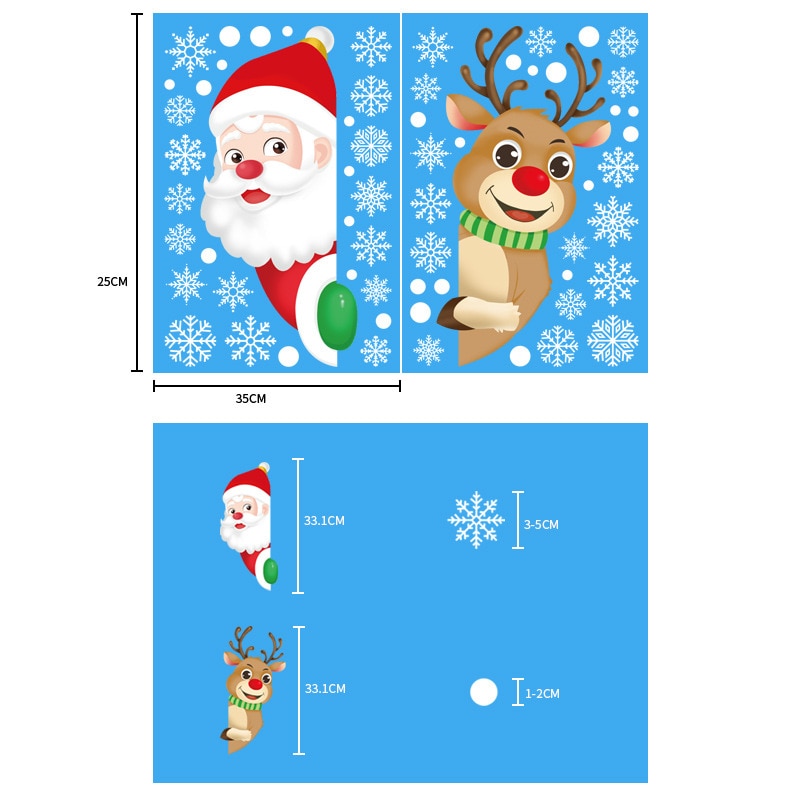 Merry Christmas Wall Window Stickers Christmas Decorations For Home Navidad 2022 Christmas Ornaments Gift Happy New Year 2023