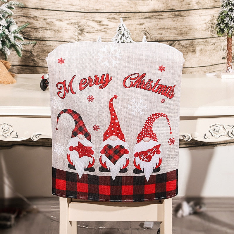 Christmas Chair Covers Santa Claus Hat Christmas Dinner Chair Back Covers Table Decor Christmas Decor for Home New Year 2023