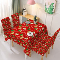 Christmas Stretch Tablecloth Chair Cover One piece chair cover absorbent tablecloth Decoration 2023