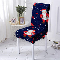 Snowman Print Chair Cover Elastic Seat Chair Cover For Christmas Party Decor Polyester Stretch Chair Slipcover 1/2/4/6 PCS