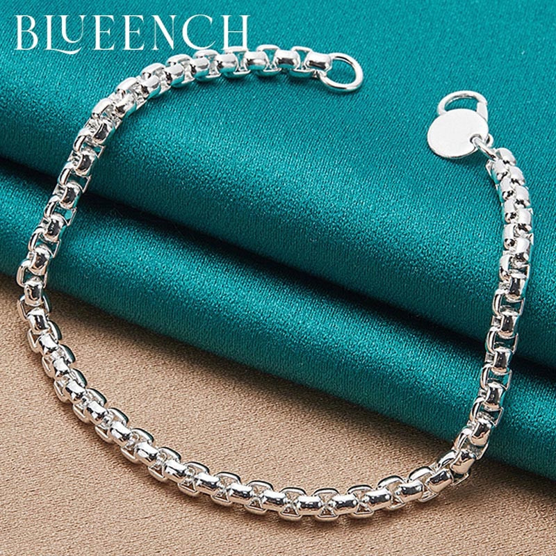 Blueench 925 sterling silver simple temperament bracelet suitable for man and women personality casual couple jewelry