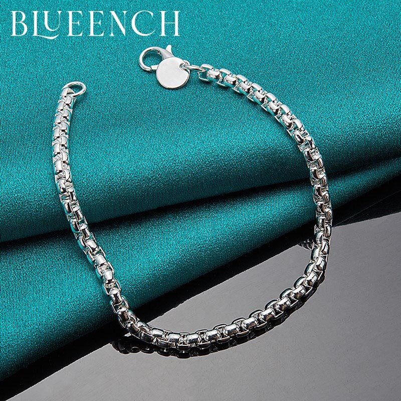 Blueench 925 sterling silver simple temperament bracelet suitable for man and women personality casual couple jewelry