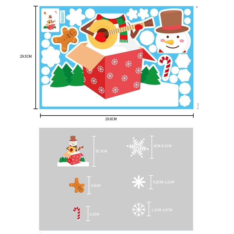 Merry Christmas Wall Window Stickers Christmas Decorations For Home Navidad 2022 Christmas Ornaments Gift Happy New Year 2023