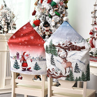 Christmas Chair Covers Santa Claus Hat Christmas Dinner Chair Back Covers Table Decor Christmas Decor for Home New Year 2023