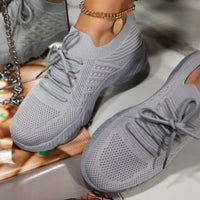 Women Mesh Breathable Casual Sneakers Lace-up Vulcanized Shoes Ladies Platform Sneakers Female Shoes Plus Size Zapatos De Mujer