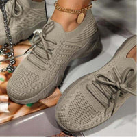 Women Mesh Breathable Casual Sneakers Lace-up Vulcanized Shoes Ladies Platform Sneakers Female Shoes Plus Size Zapatos De Mujer