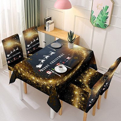 Christmas Stretch Tablecloth Chair Cover One piece chair cover absorbent tablecloth Decoration 2023