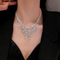 YAMEGA Bling Bling Full Rhinestone Choker Necklaces For Women Luxury Designer Wedding Bib Chain Necklaces Jewelry Accessories