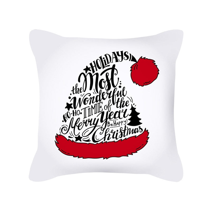 45cm Merry Christmas Decorations For Home Christmas Cushion Cover Pillowcase Happy New Year Decorations 2023 Navidad Acsesirios