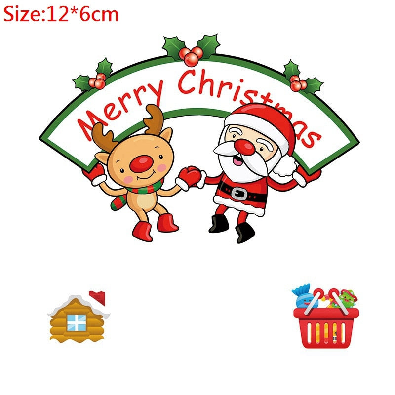 Merry Christmas Wall Window Stickers Christmas Decorations For Home Navidad 2022 Christmas Ornaments Gift Happy New Year 2023