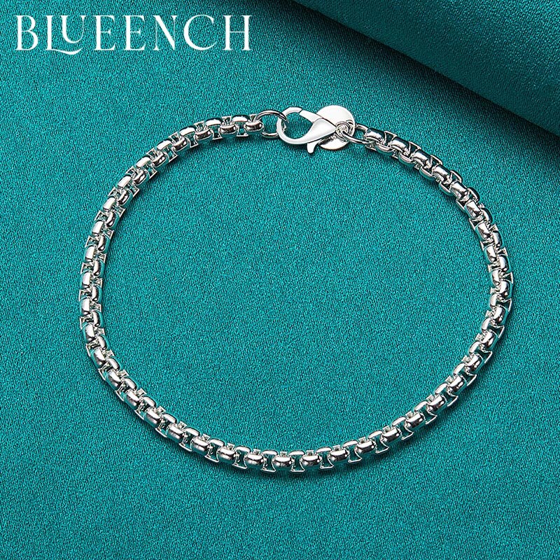 Blueench 925 sterling silver simple temperament bracelet suitable for man and women personality casual couple jewelry