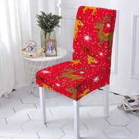 Snowman Print Chair Cover Elastic Seat Chair Cover For Christmas Party Decor Polyester Stretch Chair Slipcover 1/2/4/6 PCS