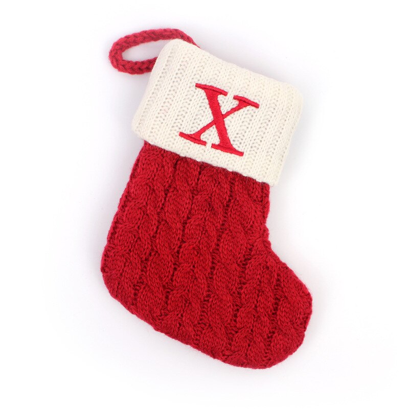 Christmas Socks Red Snowflake Alphabet Letters Merry Christmas Decorations For Home 2022 Xmas Navidad Natal Gifts New Year 2023