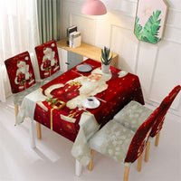 Christmas Snowflake Tablecloth Xmas Dining Chair Cover Waterproof Christmas Bells Dinning Table Cover Cloth Home Party Decor