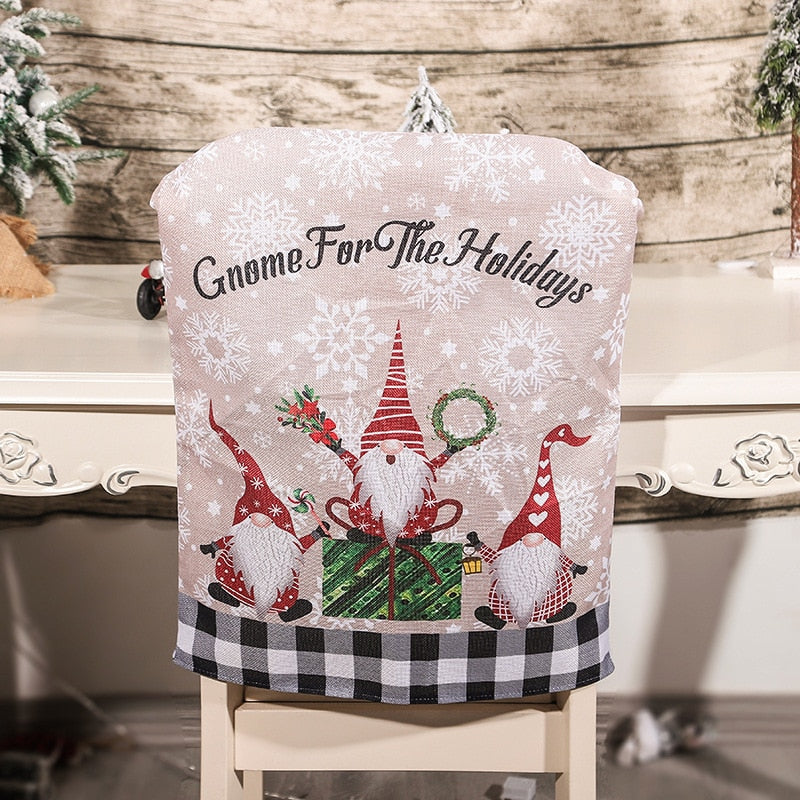 Christmas Chair Covers Santa Claus Hat Christmas Dinner Chair Back Covers Table Decor Christmas Decor for Home New Year 2023