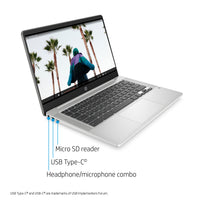 HP 14" Pentium 4GB/64GB Chromebook, 14" HD Display, Intel Pentium Silver N5000, 4GB RAM, 64GB eMMC, Intel UHD Graphics 605, 14a-na0031wm