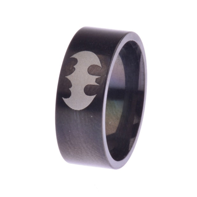 Amader 2018 Titanium Boys Men Black The Flash Symbol Stainless Steel Polished Ring Cocktail Wedding Jewelry Wholesale