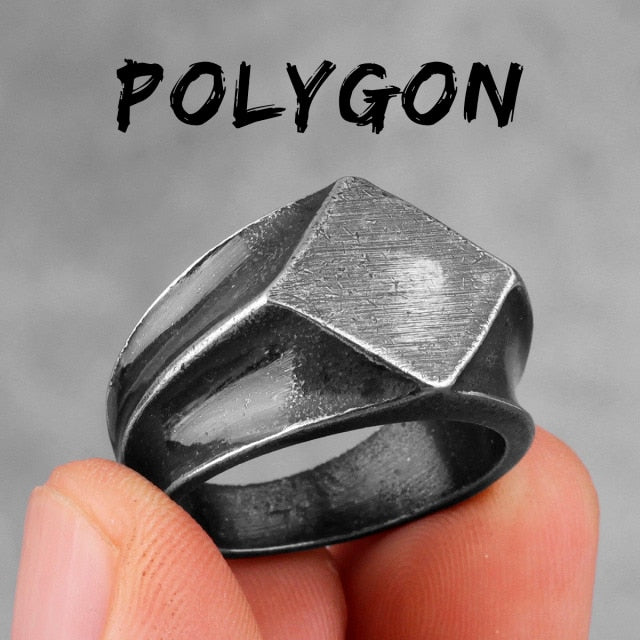 Simple Punk Retro Black Stainless Steel Mens Rings for Women Couple Lover Boy Girlfriend Biker Jewelry Creativity Gift Wholesale