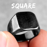 Simple Punk Retro Black Stainless Steel Mens Rings for Women Couple Lover Boy Girlfriend Biker Jewelry Creativity Gift Wholesale