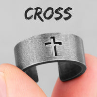 Simple Punk Retro Black Stainless Steel Mens Rings for Women Couple Lover Boy Girlfriend Biker Jewelry Creativity Gift Wholesale