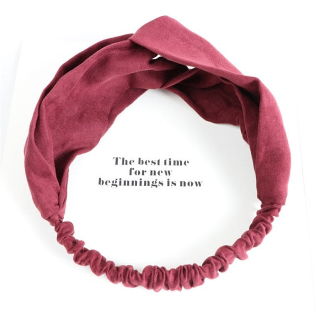 Knot Elastic Hair Bands Soft Twisted Knotted Headwrap