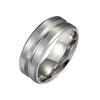 Stainless steel men couple ring wide middle groove frosted men's titanium steel ring popular simple jewelry for boy holiday gift