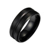 Stainless steel men couple ring wide middle groove frosted men's titanium steel ring popular simple jewelry for boy holiday gift