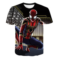 Summer Fashion Children Spider-mαn 3D Cartoon Movie T-shirt Children Boys Short Sleeves Tees Baby Kids Tops For Girls Clothes