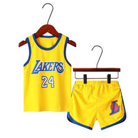 Summer kids suit sports basketball set children&#39;s fashion casual baby letter vest T-shirt 2-piece set of children&#39;s sports suit